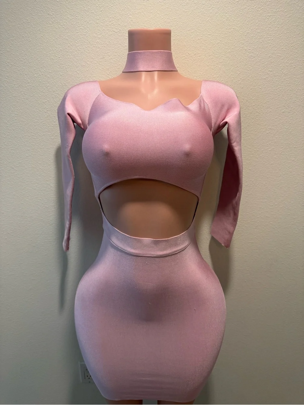 Hot Miami Styles Blush Pink Mini Dress